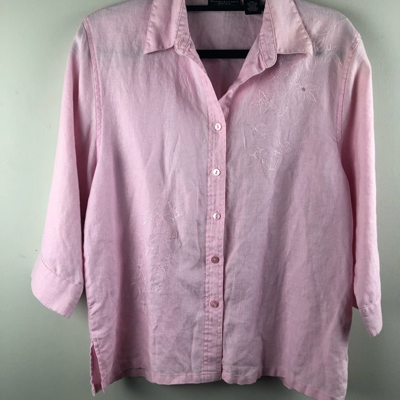Goodclothes  petite medium linen top shirt pink - Picture 6 of 6